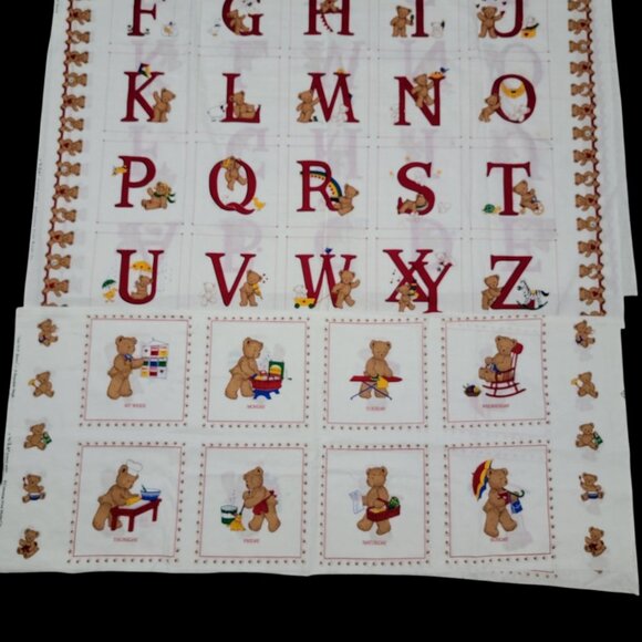 Cranston Print Works The VIP Bears Alphabet Bears & A Bearable Week Fabric - Picture 3 of 6